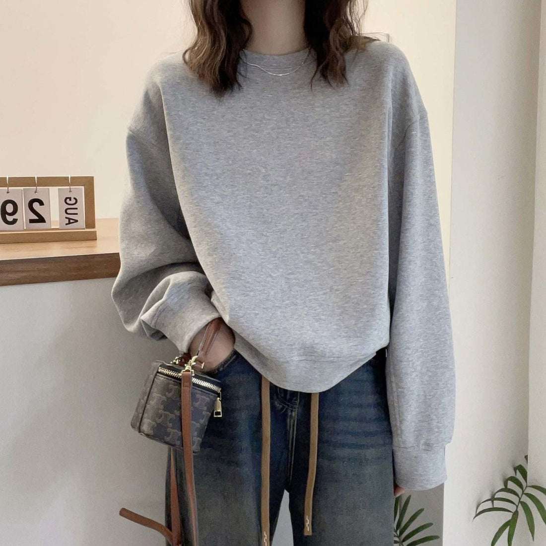 Damen Oversized Sweatshirt mit Kordelzug – Mavelle