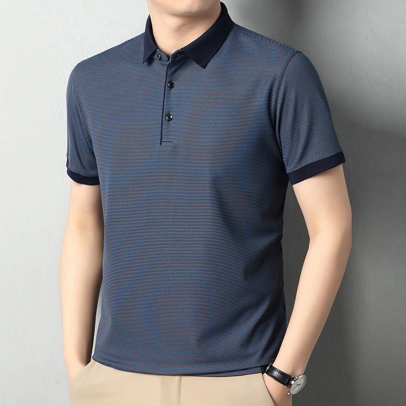 Herren modisches Kurzarm-Polo-Shirt mit strukturiertem Design Echoarchiv