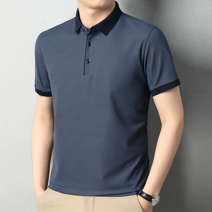 Herren modisches Kurzarm-Polo-Shirt mit strukturiertem Design Echoarchiv
