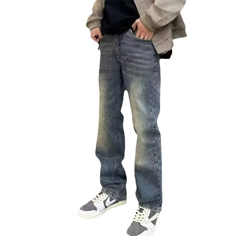 Herren High-Waist Jeans im Used-Look mit lässiger Passform Echoarchiv
