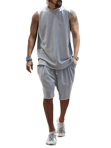 Herren sportliches Tanktop und Shorts-Set aus hochwertigem Baumwollmix Echoarchiv