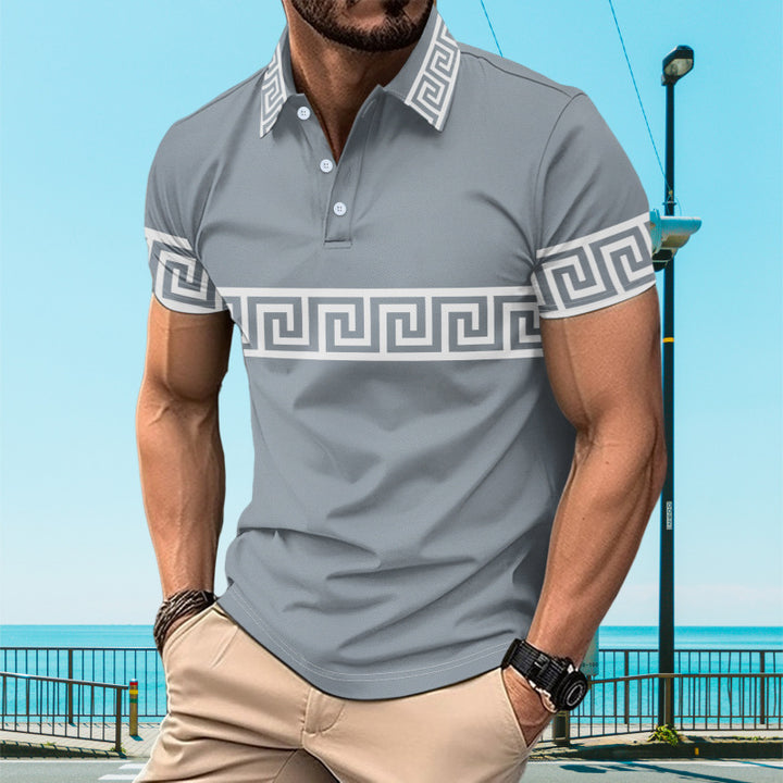 Herren Poloshirt mit modischem Muster und stilvollen Akzenten Echoarchiv