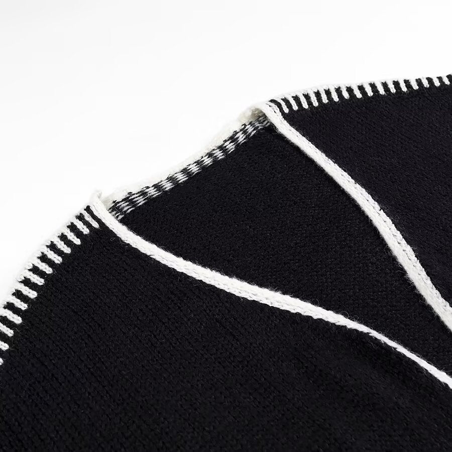 Damen Oversize-Strickjacke mit kontrastierender Häkelkante und überschnittener Schulter Echo Archiv