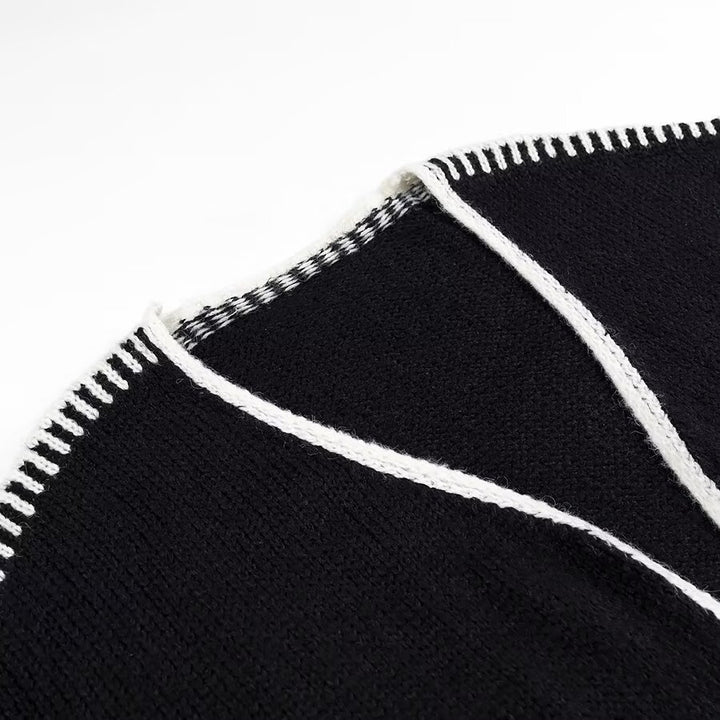 Damen Oversize-Strickjacke mit kontrastierender Häkelkante und überschnittener Schulter Echo Archiv
