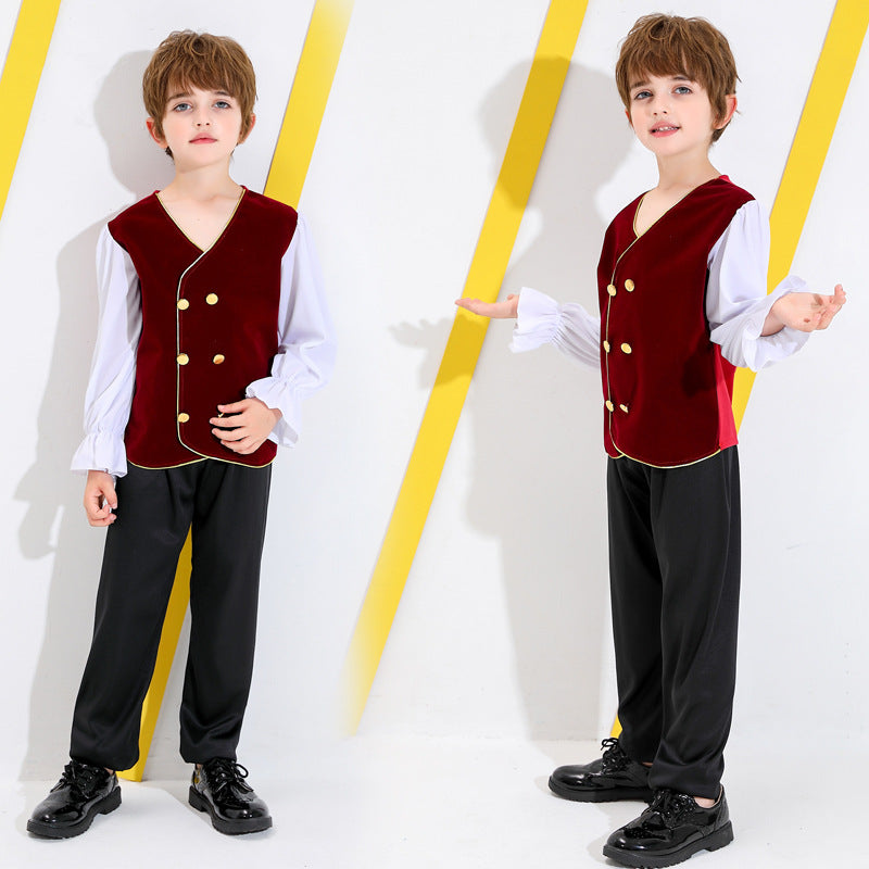 Jungen-Märchenkostüm mit detailverliebt Shirt und Hose Echo Archiv