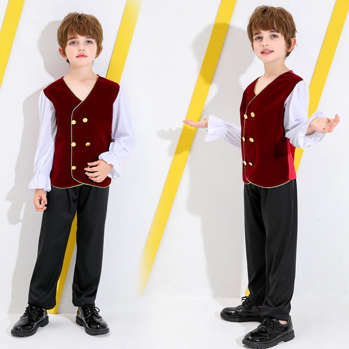Jungen-Märchenkostüm mit detailverliebt Shirt und Hose Echo Archiv