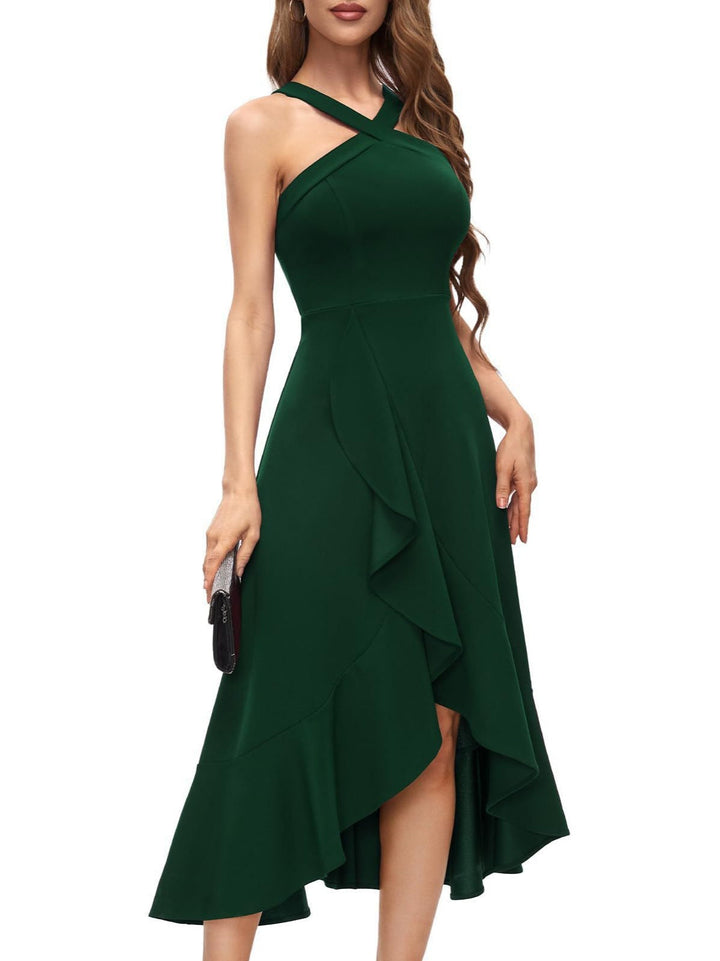 Damen Asymmetrisches Langen Abendkleid mit Drapierung Echoarchiv