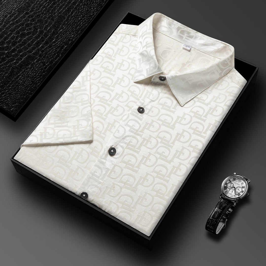 Herren kurzärmliges Hemd mit elegantem Logo-Design Echoarchiv