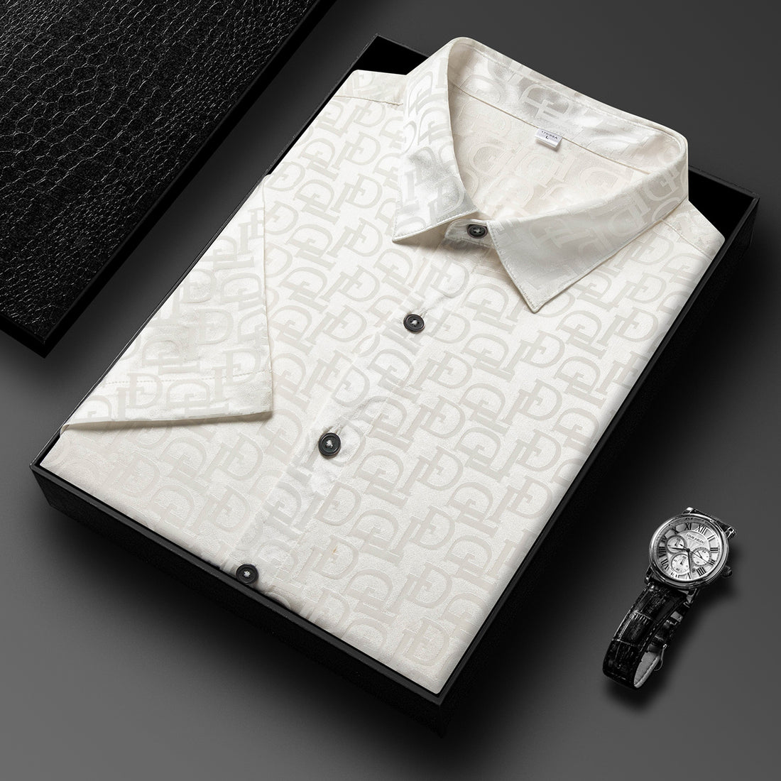 Herren kurzärmliges Hemd mit elegantem Logo-Design – Arvello