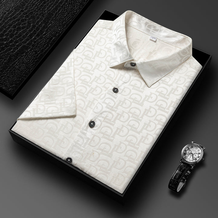 Herren kurzärmliges Hemd mit elegantem Logo-Design Echoarchiv