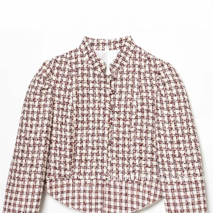 Damen Kurzblazer aus Bouclé‑Tweed mit Stehkragen und Kunstfellmanschetten Echo Archiv