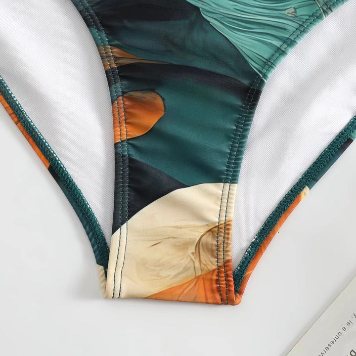 Damen Bather Set mit Rüschen und floralem Design Echo Archiv