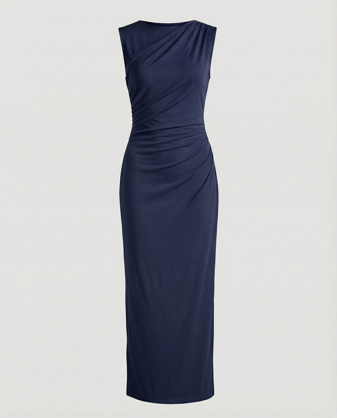 Damen Satin Maxikleid mit Drapierungen