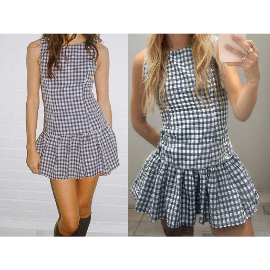 Damen Freizeitkleid mit Punkten und Rüschendetail Echo Archiv