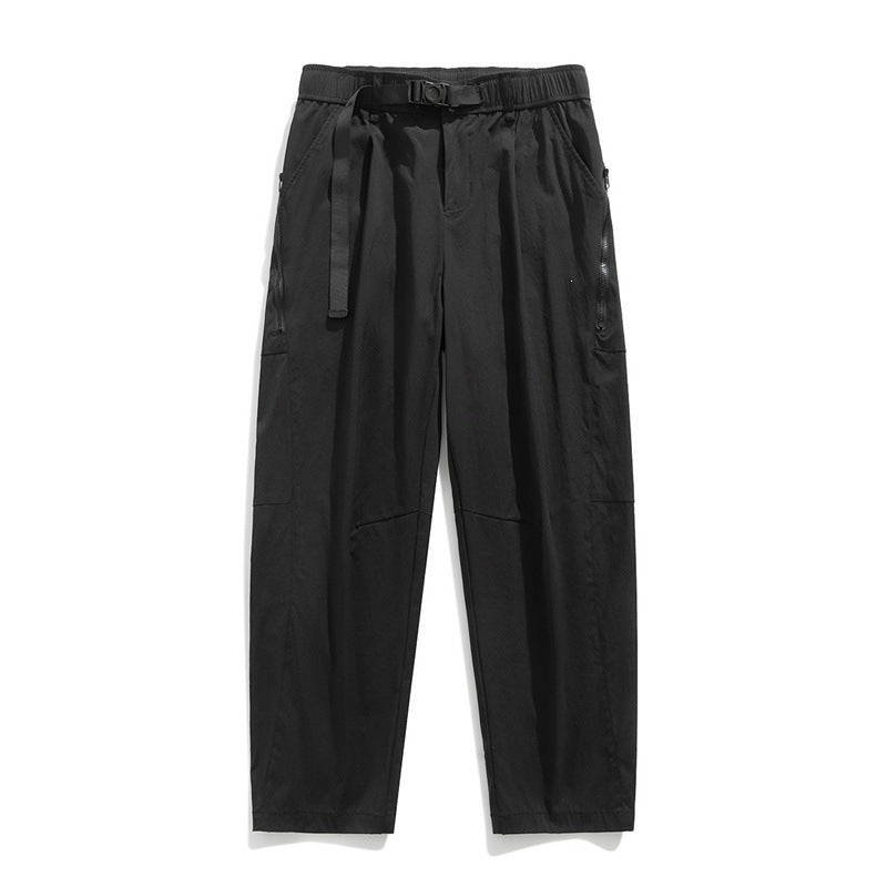Herren Leichte Tech-Cargo-Hose mit elastischem Bund, Seitenzippern & Schnellverschluss-Gürtel Echoarchiv