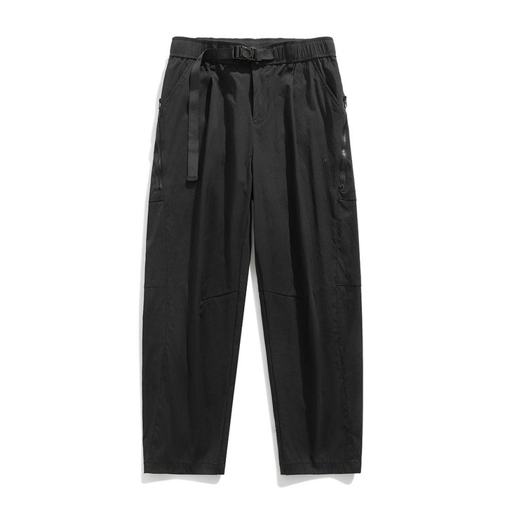 Herren Leichte Tech-Cargo-Hose mit elastischem Bund, Seitenzippern & Schnellverschluss-Gürtel Echoarchiv