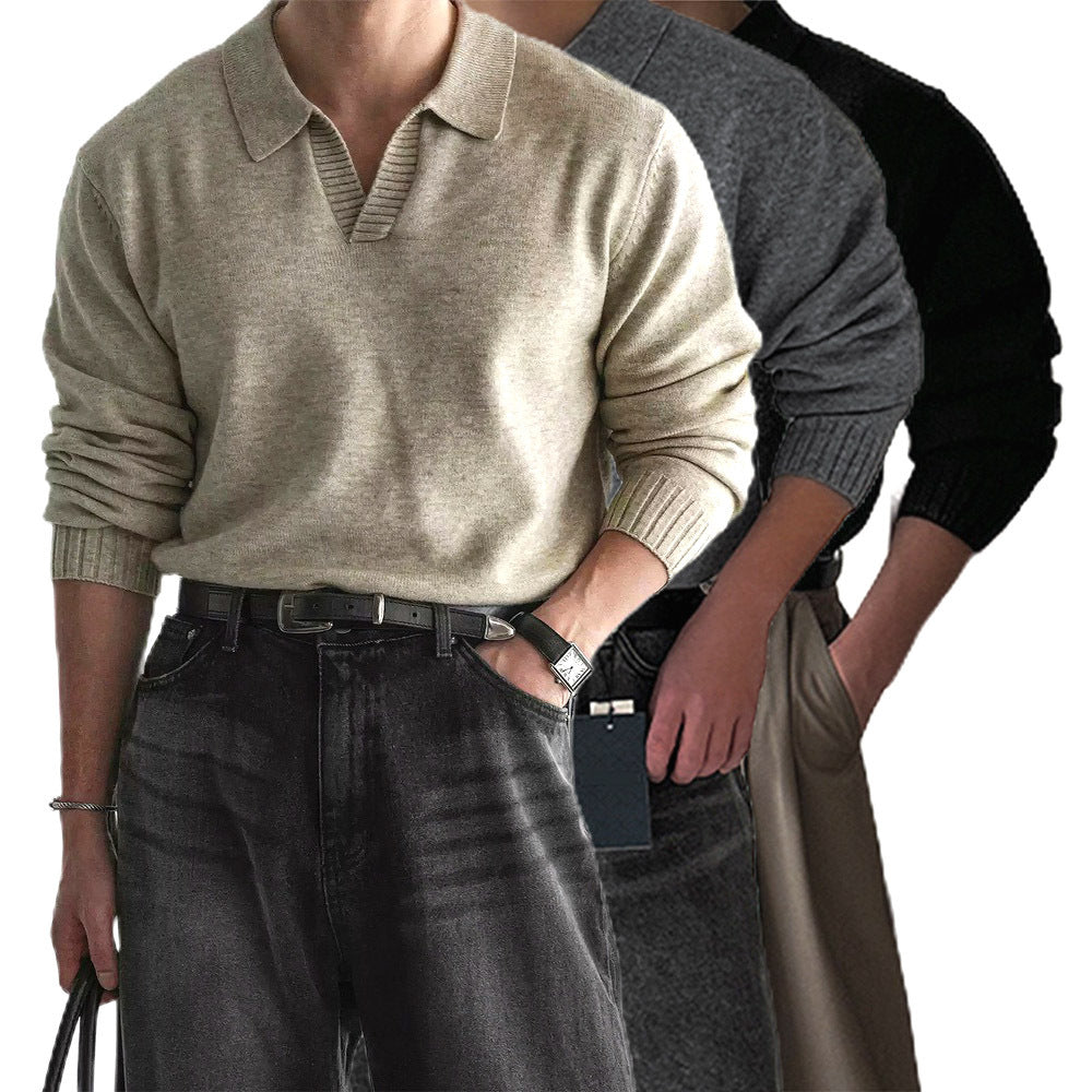 Herren Modischer Grobstrickpullover mit Stehkragen Echo Archiv