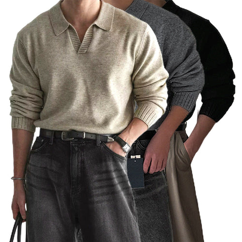 Herren Modischer Grobstrickpullover mit Stehkragen Echo Archiv