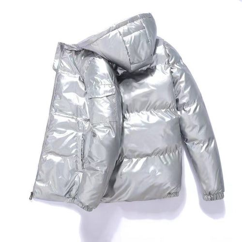 Herren nan glänzende Steppjacke mit Kapuze, wattierter Thermofütterung und wasserabweisender Lackoptik Echo Archiv