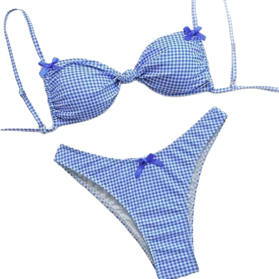 Damen Triangel-Bikini mit verspieltem Karomuster Echo Archiv