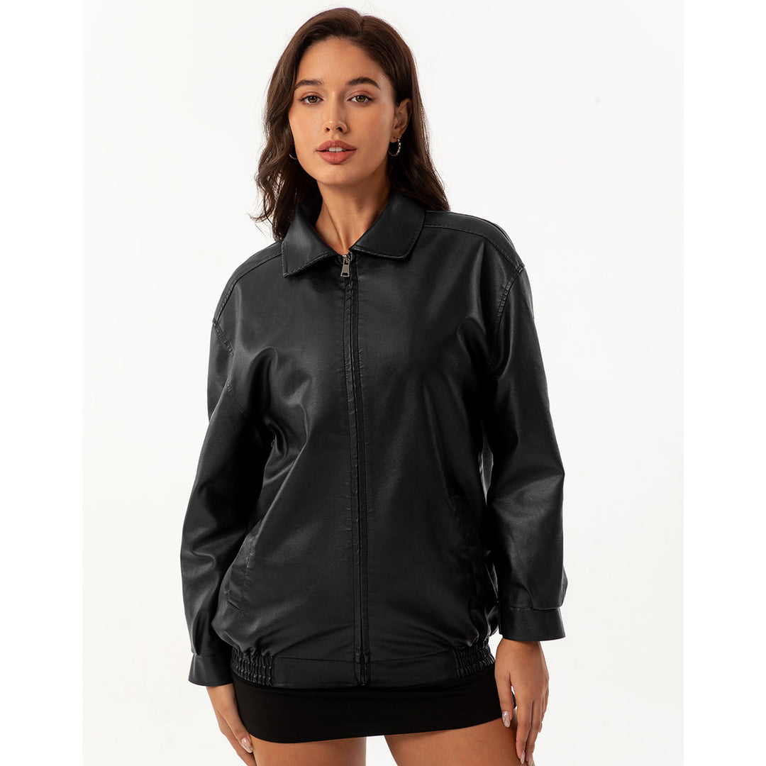 Damen nan leichte Satin Bomberjacke mit Reißverschluss und lockerer Passform Echo Archiv