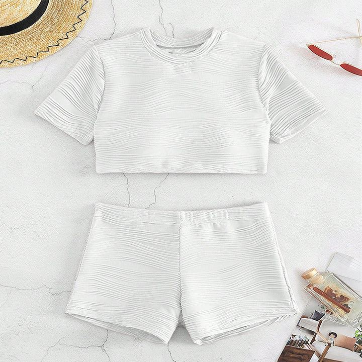 Damen Crop-Top und Shorts Set Echo Archiv
