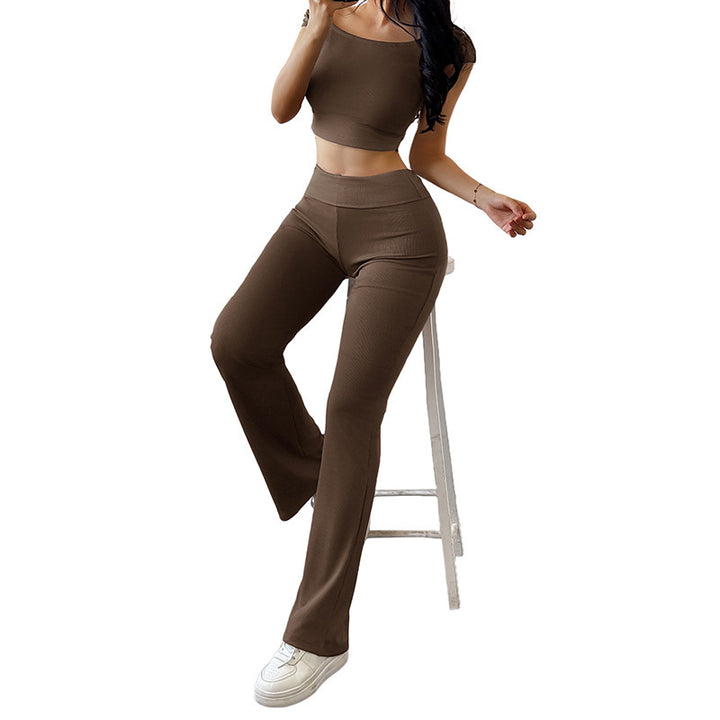Damen Bequemes Set aus Crop Top und Flared Pants Echo Archiv