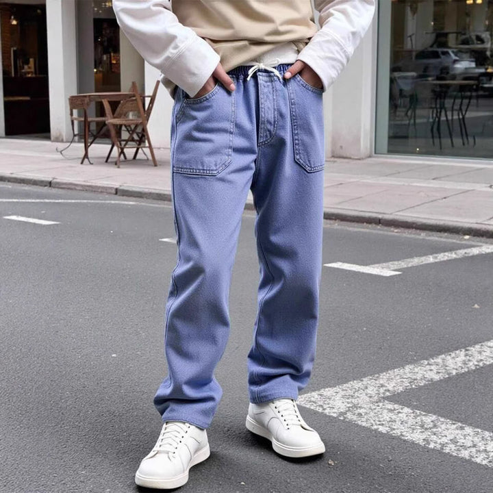 Herren bequeme Denim-Hose mit elastischem Bund und tiefen Taschen Echo Archiv