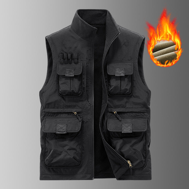 Herren Multifunktionale Utility‑Weste mit Fleecefutter & Mehrfach‑Taschen Echo Archiv