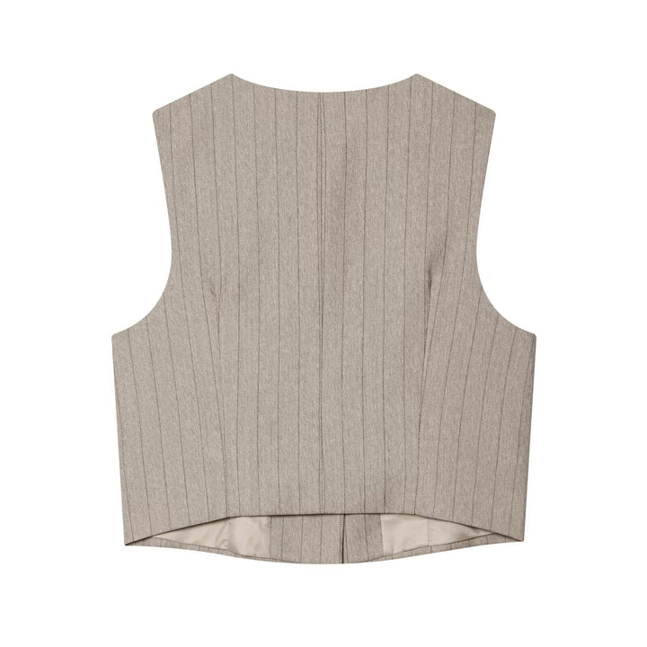Damen elegante, weit geschnittene Hochbundhose mit geometrischem Streifenmuster Echo Archiv