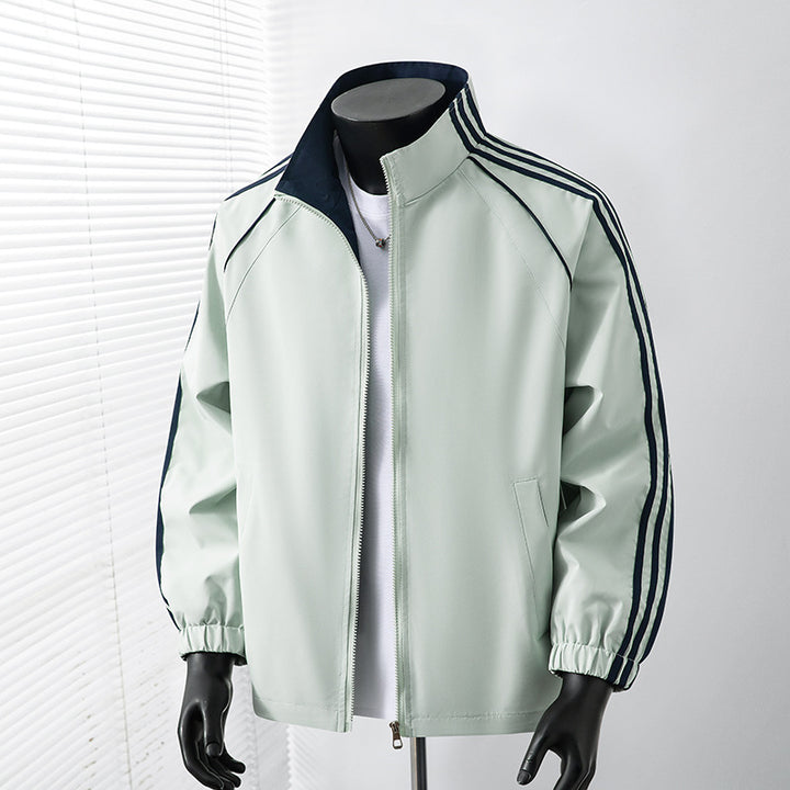 Herren Sportliche Windbreakerjacke mit hochschließendem Kragen
