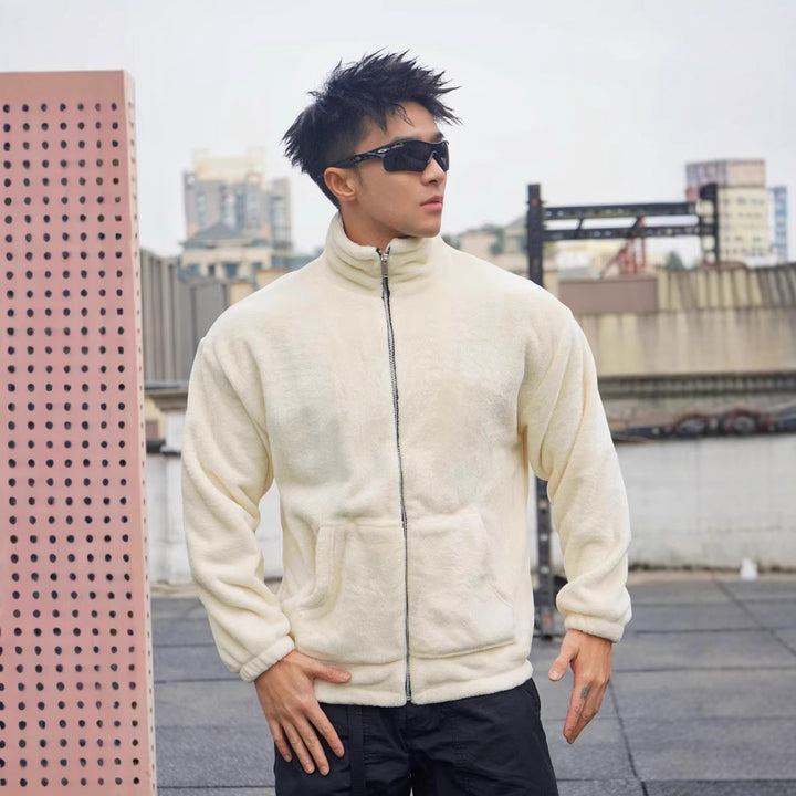 Herren Fleecejacke mit hohem Kragen und weichem Futter Echoarchiv