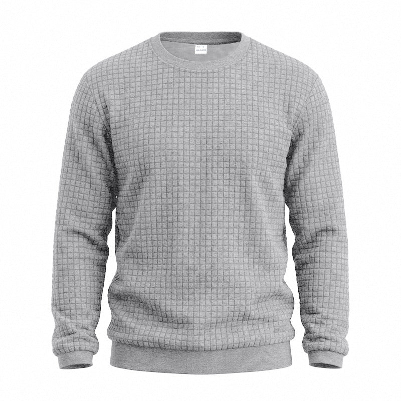 Herren Strukturiertes Rundhals-Sweatshirt mit Waffelstruktur und Rippbündchen Echoarchiv