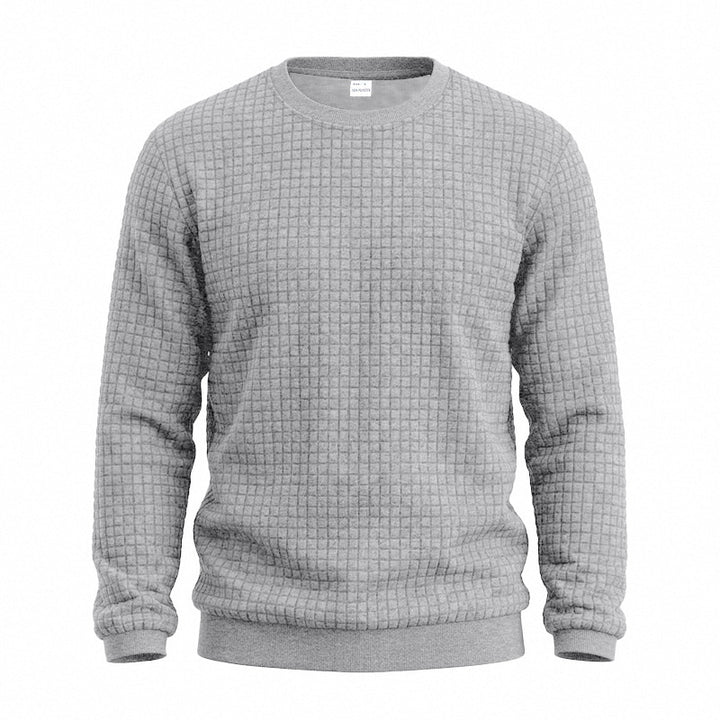 Herren Strukturiertes Rundhals-Sweatshirt mit Waffelstruktur und Rippbündchen Echoarchiv