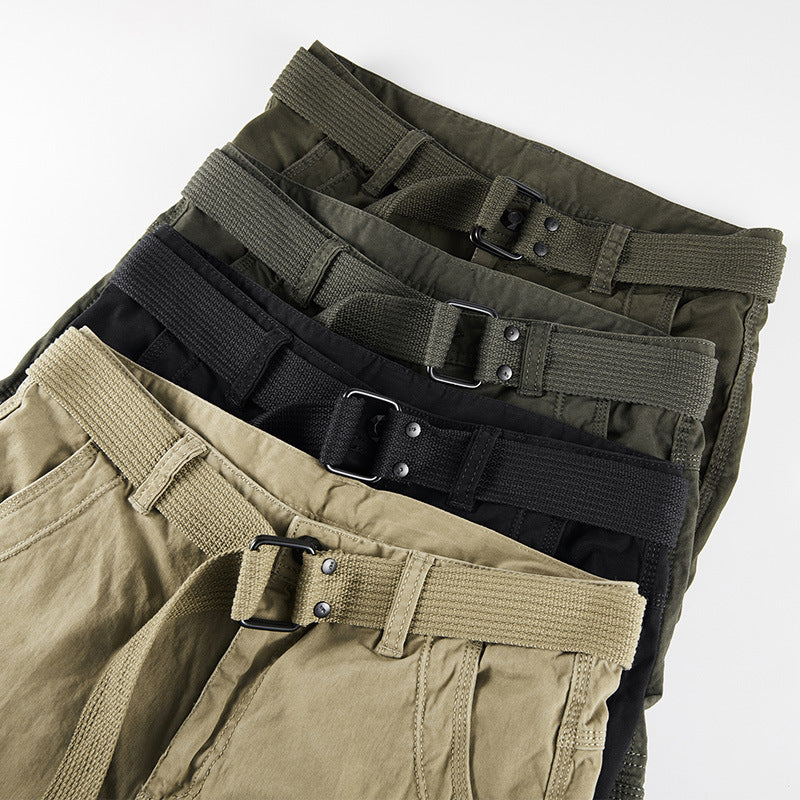 Herren Multifunktionale Canvas‑Cargo‑Hose mit Kniefalten und Mehrfach‑Taschen Echo Archiv