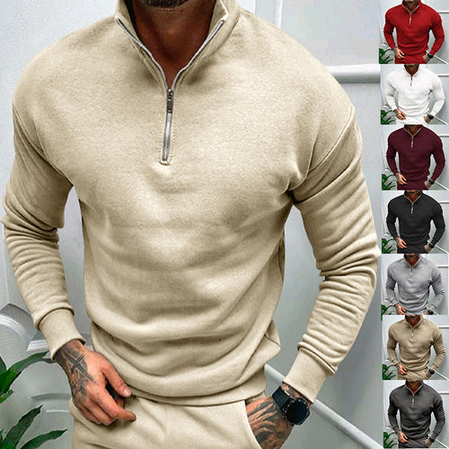 Herren eleganter Pullover mit Kragen und praktischem Reißverschluss Echoarchiv