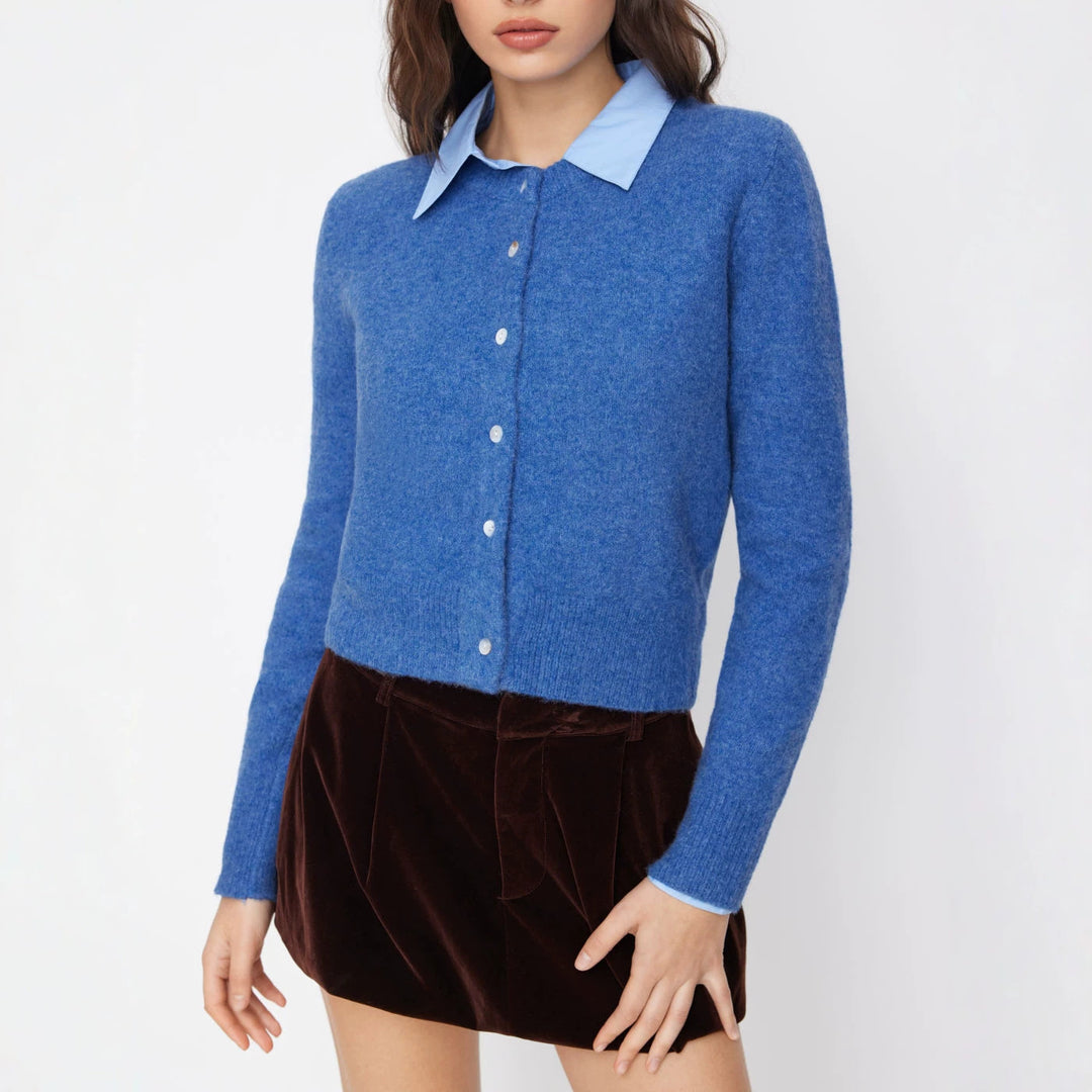 Damen Eleganter Kurzpullover mit Hemdkragen Echo Archiv