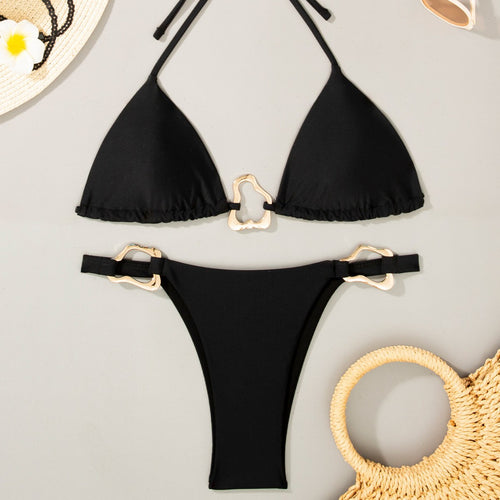 Damen Triangel-Bikini mit verstellbarem Halter und elegantem Schnallen-Detail Echo Archiv