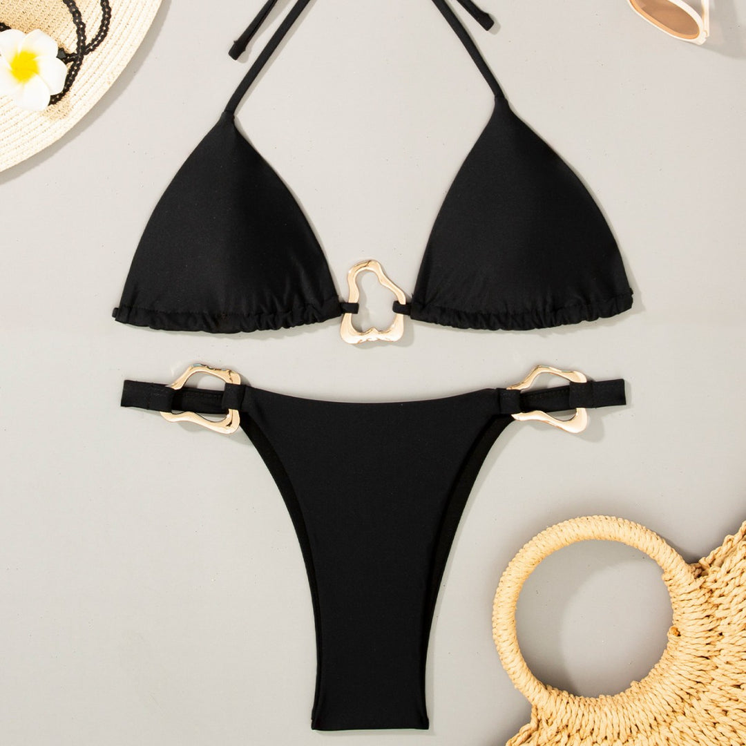 Damen Triangel-Bikini mit verstellbaren Trägern und dekorativen Schnallen Echo Archiv