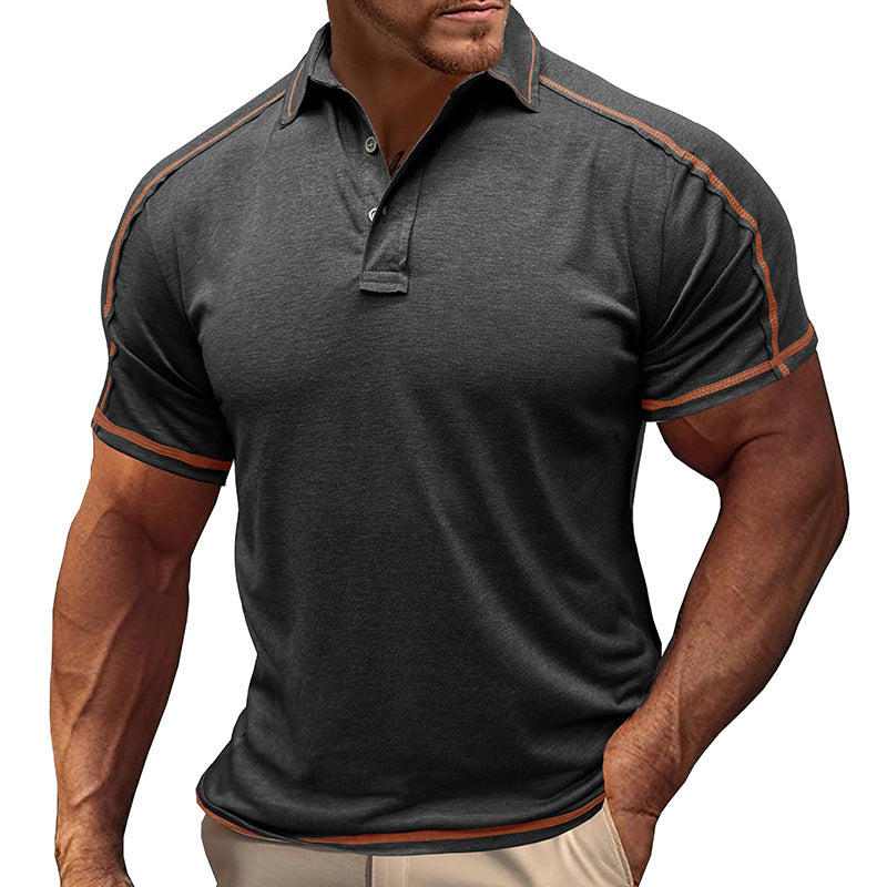 Herren Polo-Shirt mit modischen Kontrastnähten Echoarchiv