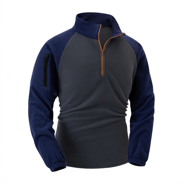 Herren Fleece-Pullover mit halbreißverschlus und funktionalen Taschen Echoarchiv