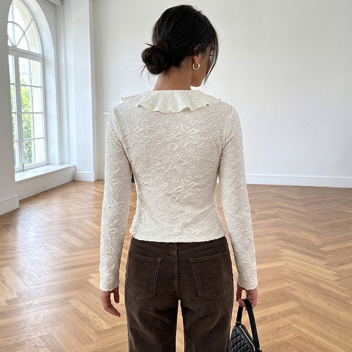 Damen Elegantes Rüschen-Body mit tiefem V-Ausschnitt Echo Archiv