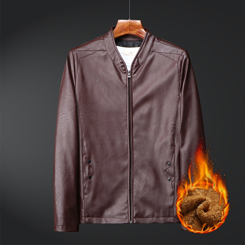 Herren Kunstleder‑Blouson mit Stehkragen und wärmender Teddyfutter‑Innenlage – Taviero