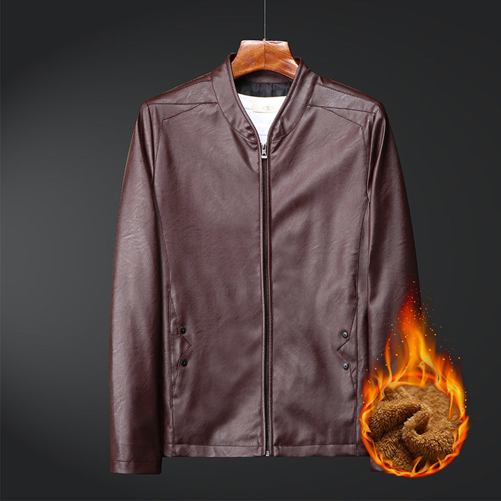 Herren Kunstleder‑Blouson mit Stehkragen und wärmender Teddyfutter‑Innenlage – Taviero