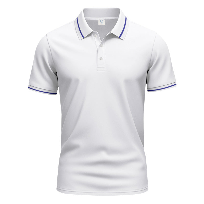 Herren nan atmungsaktives Interlock-Poloshirt mit Kontrast-Tipping, kurzer Knopfleiste und schmaler Silhouette Echo Archiv