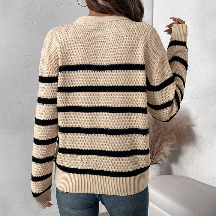 Damen Lässiger Strickpullover mit Knopfleiste Echo Archiv