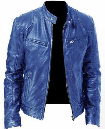 Herren klassische Lederjacke mit eleganten Innenfutter und Reißverschluss-Taschen Echoarchiv