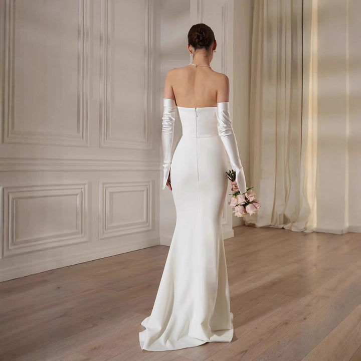 Damen Elegantes Meerjungfrau-Kleid mit schulterfreiem Design und langen Ärmeln Echo Archiv