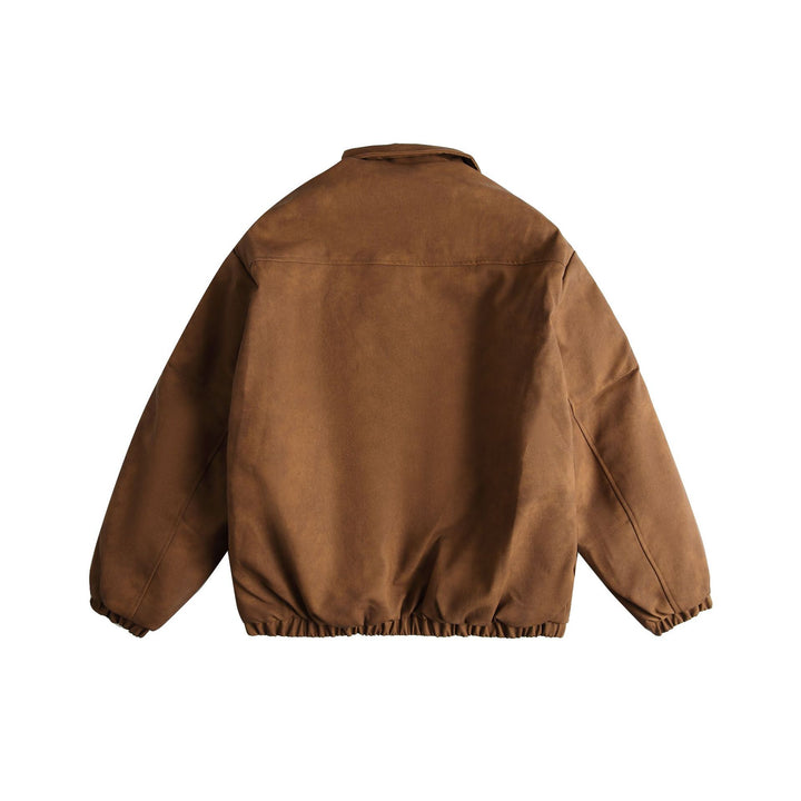 Herren Boxy Suede-Optik Blousonjacke mit aufgesetzten Pattentaschen Echoarchiv
