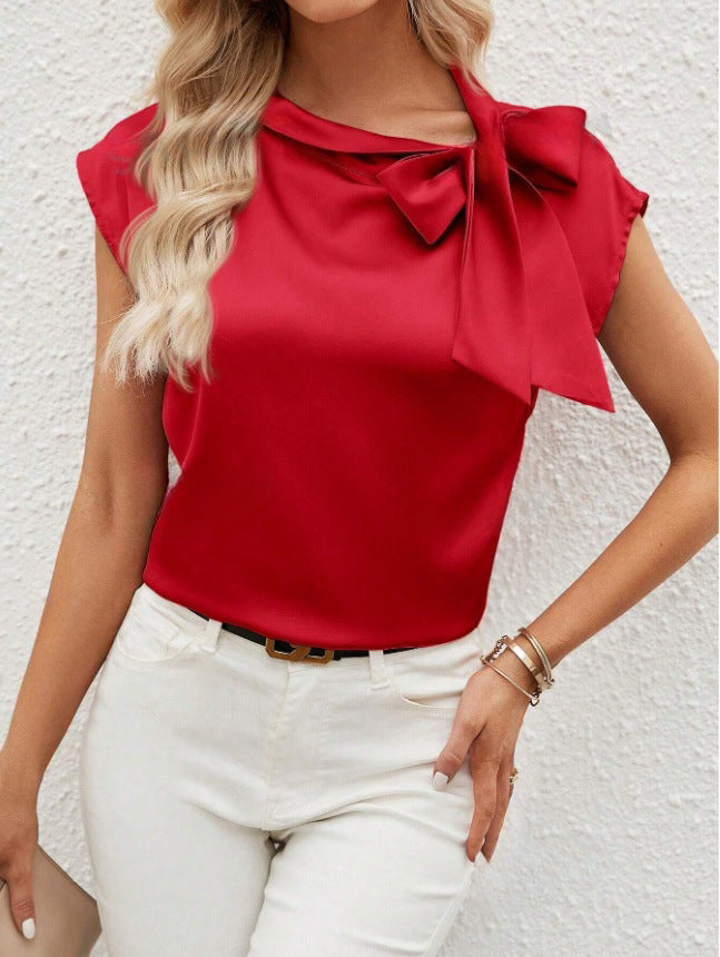 Damen Elegante Satinbluse mit Schleifendetail Echo Archiv